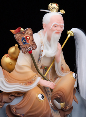 太上老君汉白玉神像道德天尊佛像三清骑牛老君玄关供奉大摆件新品