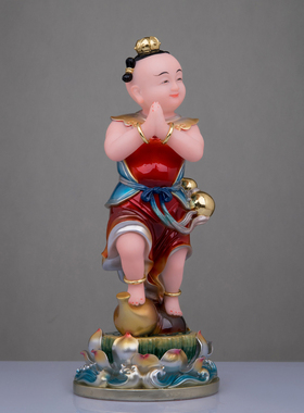 金童玉女树脂道家神像善财童子龙女童男童女观音左右护法摆件新品