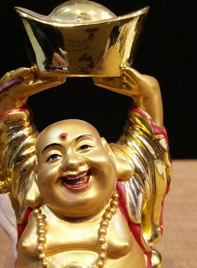 元宝聚财居家风水摆件弥勒佛像