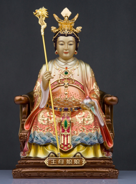 纯铜玉帝王母神像彩绘玉皇大帝瑶池王母娘娘现代居家供奉铜雕摆件