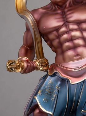 树脂哼哈二将护法大将一对护王顺宅门神金刚力士居家供奉摆件新品