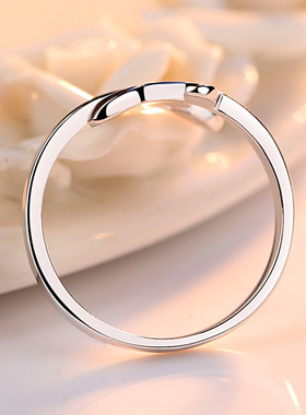 纯银树叶橄榄枝活口食指手饰品