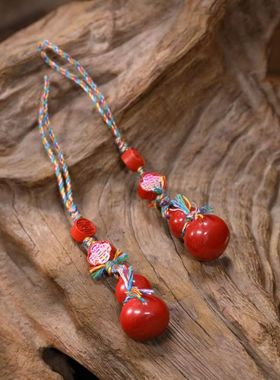 天然朱砂葫芦吊坠男女款本命年挂件项链毛衣链挂饰礼物