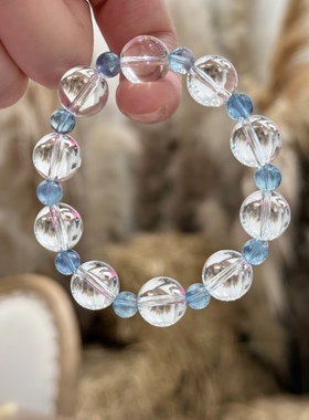 海盐冰激凌天然白水晶手链
