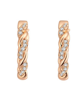 925银莫桑石玫瑰金幸运花环项链麻花莫桑钻耳环时尚高级感耳圈女