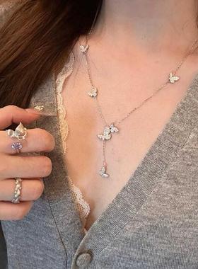 925银莫桑石蝶语项链百搭简约女