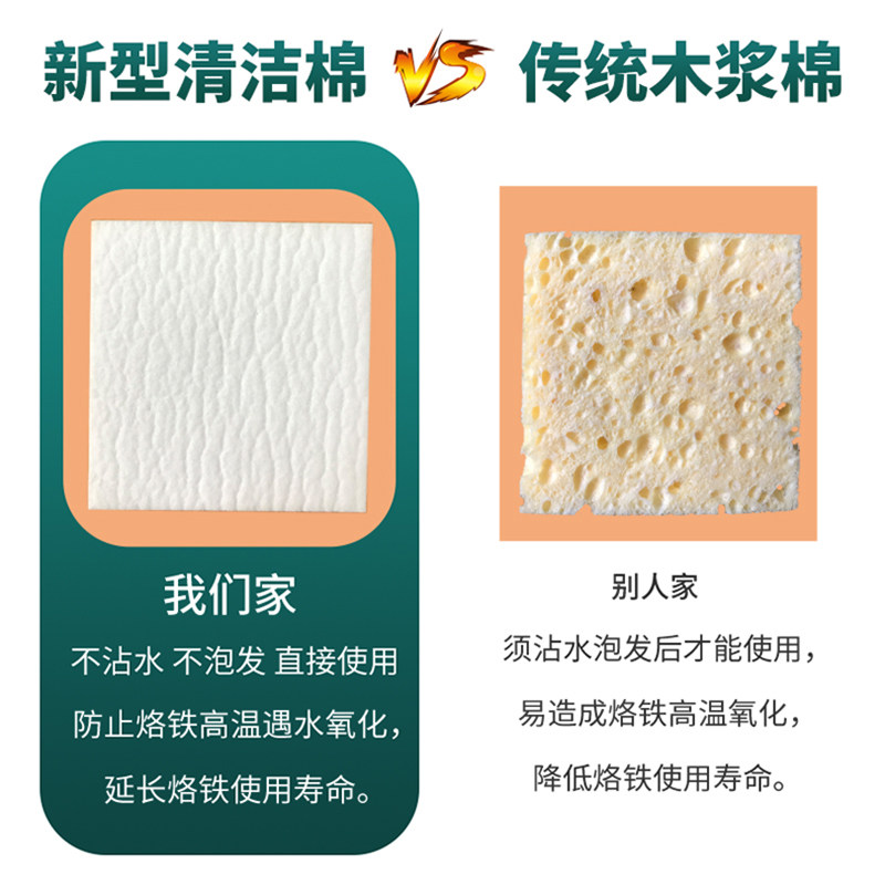 新型烙铁头清洁海绵优质加厚电烙铁焊接除锡耐高温新型压缩海绵垫 - 图0