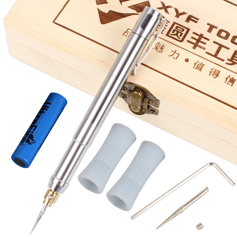 充电迷你小电磨小型玉石文玩金属电动雕刻笔刻字笔刻刀打磨抛光机_虎窝淘