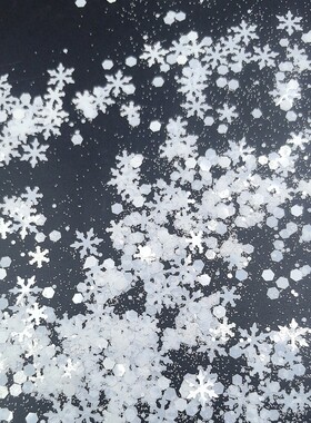 圣诞节脸贴白色雪花亮片指甲装饰手工diy美甲贴片闪亮饰品妆容贴