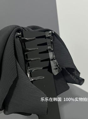 【福利出清】黑色蝴蝶结发夹多层垂坠雪纺网红后脑勺抓夹优雅发饰