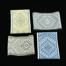 Кружевная кайма b2高纬密窗帘花边织带辅料复古几何服装沙发垫桌布巾桌旗布艺装饰