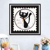 Cross -STITCH Clock 2022 Новая линейная вышивка гостиная спальня кошка висит часы простые вышива