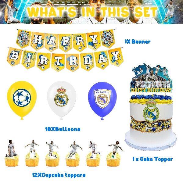 Football Club Theme Real Madrid Boy's Birthday Decoration Ba - 图3