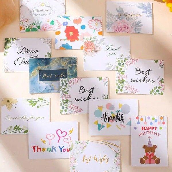 100pcs DIY Decoration English Greeting Card Thank You Handwr-图1