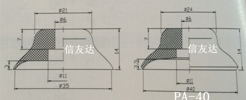 单层耐高温真空吸盘PA/PFG/PF-20/30/35/40/50/60 气动元件 吸盘 - 图2