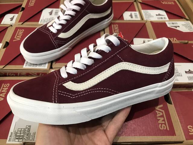 wine red vans old skool