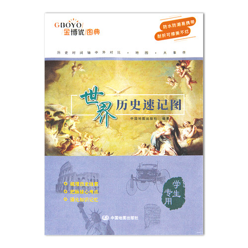 【便携版】新版世界历史速记图 历史长河 中外历史大事件地图图表 历史时间轴对比 中学生历史考试考点速记图双面内容 - 图3