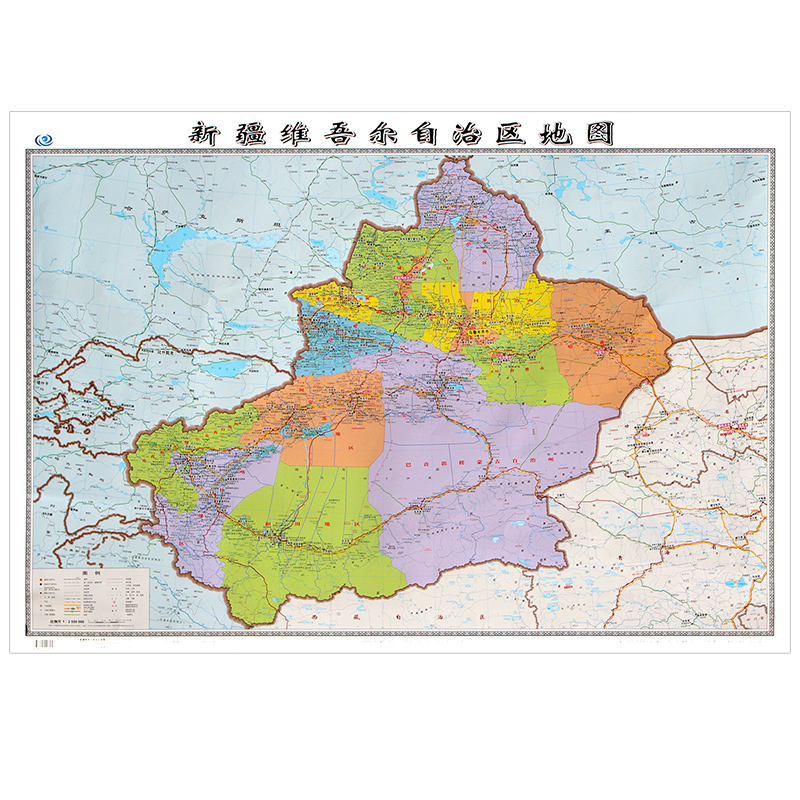 新疆维吾尔自治区地图2022年全新版大尺寸长106厘米高76厘米墙贴防水高清政区交通旅游参考地图 - 图3