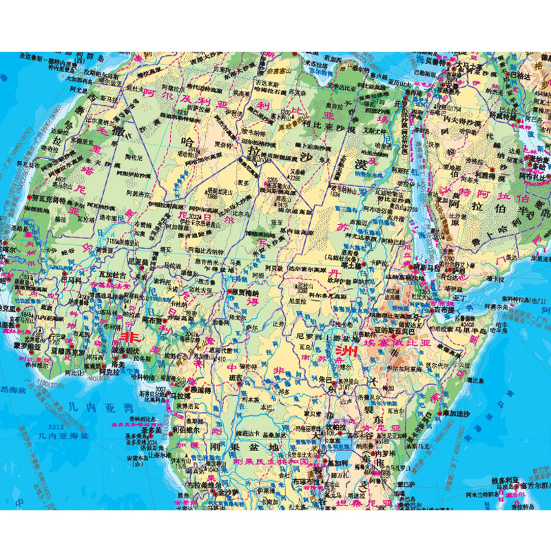 2024年全新版世界地形图 1全张系列地图盒装折叠便携纸质贴图约1.1米*0.8米比例尺1:33 000 000办公学习通用中国地图出版社-图2