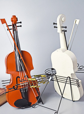 欧式风小提琴酒吧摄影道具摆件