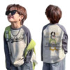 Cotton boys long-sleeved T-shirt pure cotton children's big children's bottoming shirt spring and summer 2026 new style inside and outside round neck top