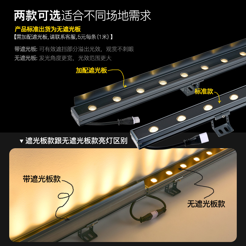 太阳能洗墙灯户外防水led射灯别墅外墙广告招牌亮化工程氛围壁灯 - 图1