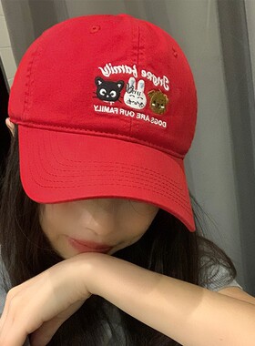 刺绣棒球帽女韩版百搭大头围显脸小鸭舌帽宽帽檐大脸深顶帽子