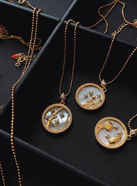 欧美网红18k金吊坠女ins颈链饰品