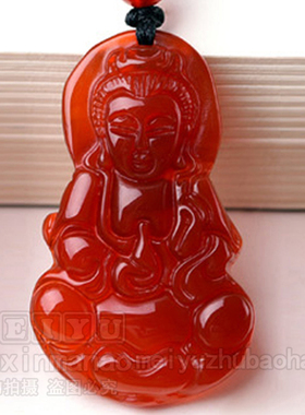 红色观世音菩萨挂牌大中小号吊坠