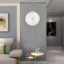 Arctic Star Living Room Hanging Wall Clock Home Watch Creative Deer Head Hanging Clock Silent Quartz Clock Hanging Watch Modern Light Extravagant