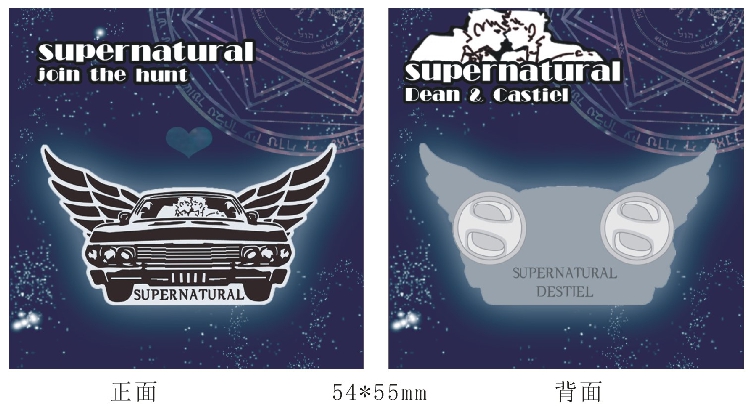 SPN邪恶力量supernatural impala dean destiel烤漆金属徽章-图0