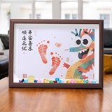 Памятная фоторамка с отпечатком руки и ноги месячного ребенка, 100 дней отпечатка рук и ног, полый стол, ритуальный смысл ребенка, Год Дракона и Змеи