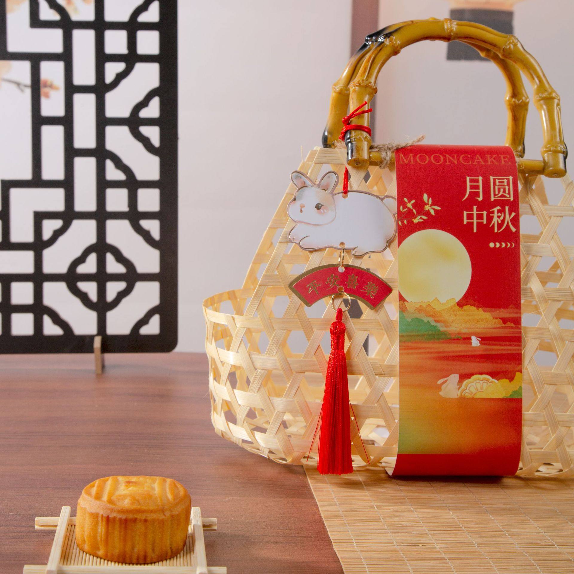 中秋礼盒月饼饼干烘焙糕点包装礼品空竹编篮手工编织礼盒手提袋,淘宝优惠券,粉丝福利购,淘宝优惠卷