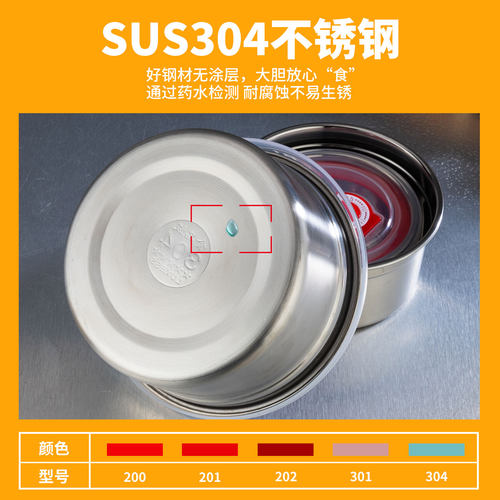 加厚304食品级不锈钢保鲜碗学生宿舍便当盒密封防漏带盖便携盒子 - 图0