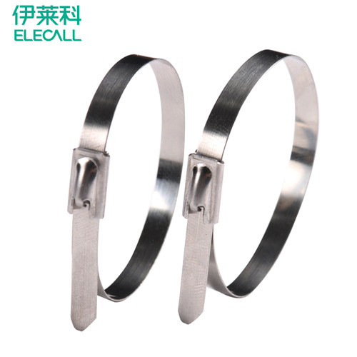 304不锈钢扎带自锁式抱箍卡扣10*150~1500卡扣固定器金属白钢扎带 - 图1
