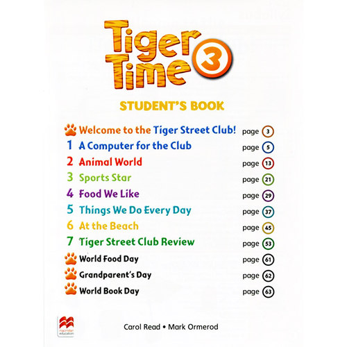 套装 进口原版 现货 麦克米伦小学英语教材 Tiger Time 3级 学生用书+练习册 送答案音频 - 图0