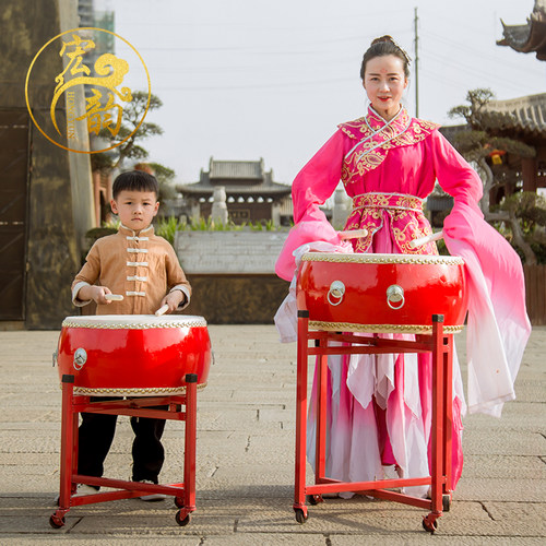 儿童鼓牛皮鼓小鼓大堂鼓幼儿园鼓儿童玩具鼓敲打鼓锣鼓镲打击乐器 - 图2