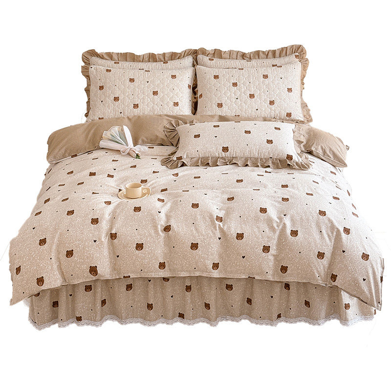 床裙四件套全棉纯棉夹棉加厚床罩防滑床笠可爱学生儿童床上用品,淘宝优惠券,粉丝福利购,淘宝优惠卷