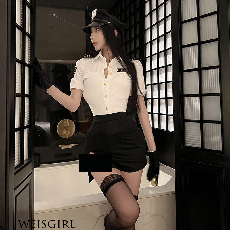 weisgirl性感制服套装夜场纯欲cosplay空姐装秘书女警大码机师装 - 图1