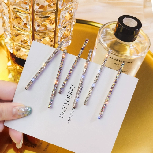 Модная заколка для волос, универсальная челка, аксессуар для волос, европейский стиль, инкрустировано бриллиантами, популярно в интернете