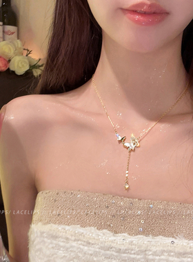 蝶影流光~蝴蝶流苏项链女款