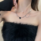 Париж Ноктюрн ~ барокко жемчужно-черный цирконий Love ожерелье женский легкий роскошный нишевый свитер для девочек с цепочкой на ключицы