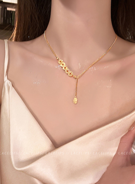 碎冰冰五帝钱吊坠项链女2026新款