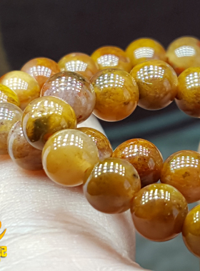 牛筋黄色念珠手串