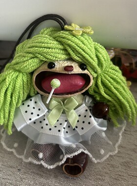 手工天然果壳娃娃摇铃风铃包包挂件植物种子钥匙扣汽车挂件