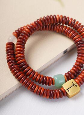 手串天然骆驼骨红色血龙木