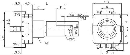 EC11/RE11增量编码器 旋转编码器 旋转编码开关 ENCODER 音量开关 - 图1