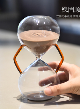 创意轻奢玻璃提耳沙漏摆件