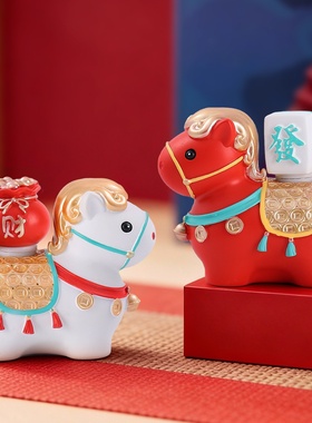 生肖马家居桌面摆件马上财运转赚创意马年礼物新年礼品送朋友同事