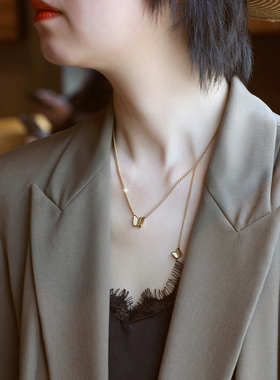 ZOXI好运蝴蝶项链轻奢小众不掉色